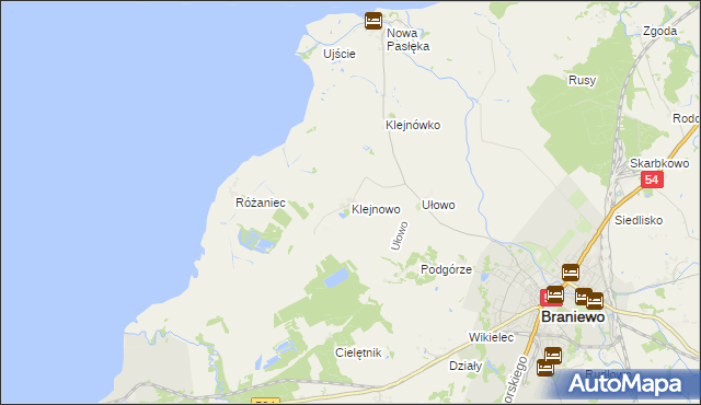 mapa Klejnowo, Klejnowo na mapie Targeo