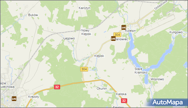 mapa Klępsk, Klępsk na mapie Targeo