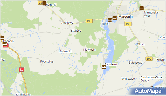 mapa Klotyldzin, Klotyldzin na mapie Targeo