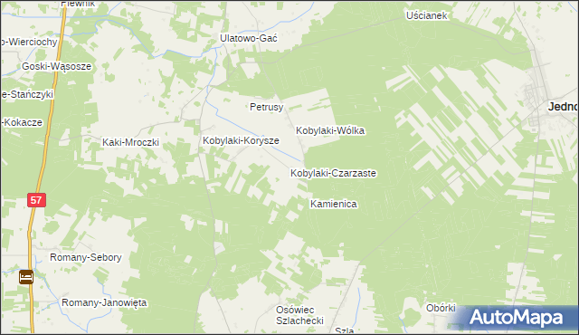 mapa Kobylaki-Czarzaste, Kobylaki-Czarzaste na mapie Targeo