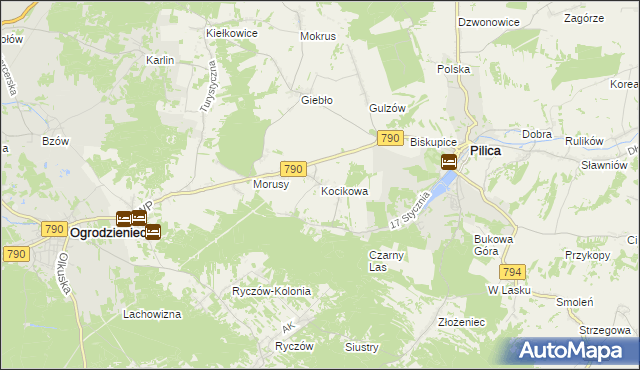 mapa Kocikowa, Kocikowa na mapie Targeo