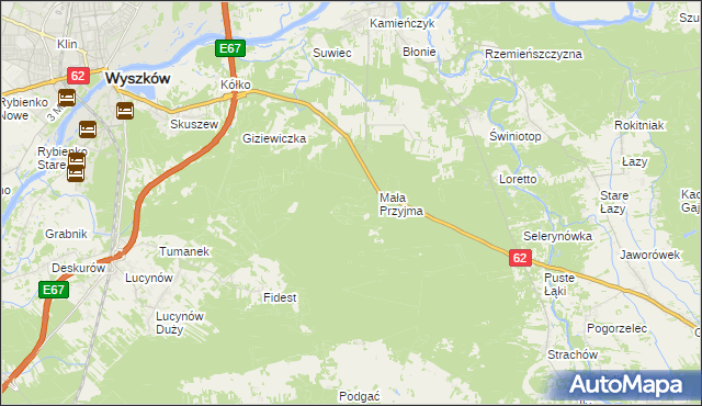 mapa Kokoszczyzna, Kokoszczyzna na mapie Targeo