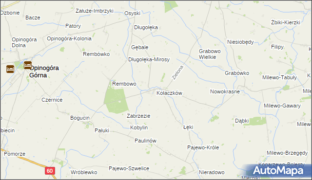 mapa Kołaczków, Kołaczków na mapie Targeo