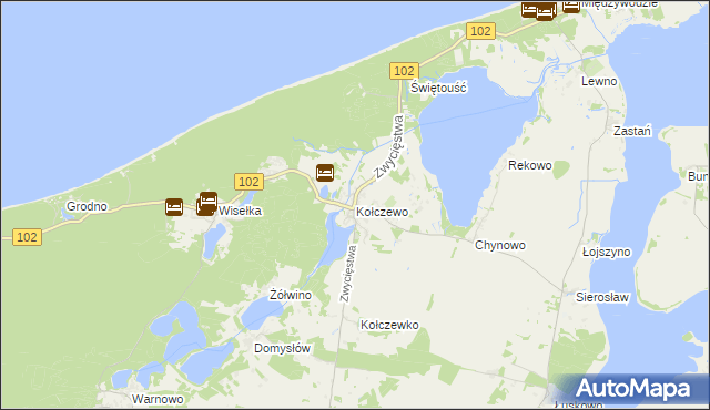 mapa Kołczewo, Kołczewo na mapie Targeo