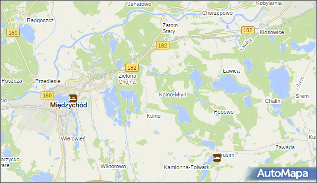mapa Kolno-Młyn, Kolno-Młyn na mapie Targeo