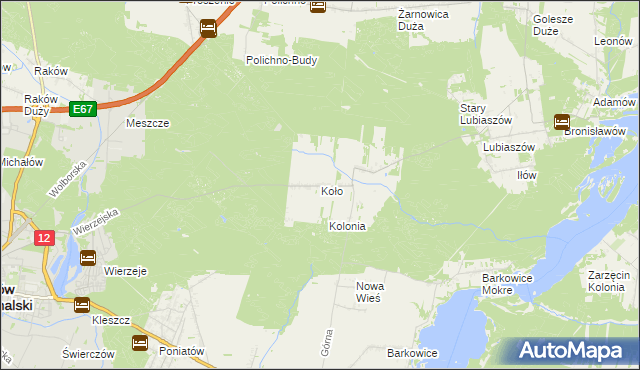 mapa Koło gmina Sulejów, Koło gmina Sulejów na mapie Targeo