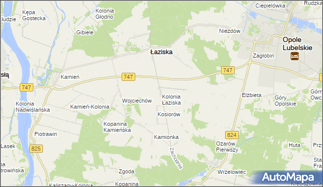 mapa Kolonia Łaziska gmina Łaziska, Kolonia Łaziska gmina Łaziska na mapie Targeo