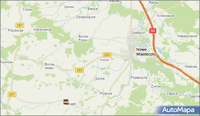 mapa Konin gmina Nowe Miasteczko, Konin gmina Nowe Miasteczko na mapie Targeo