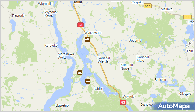 mapa Konopki Wielkie, Konopki Wielkie na mapie Targeo