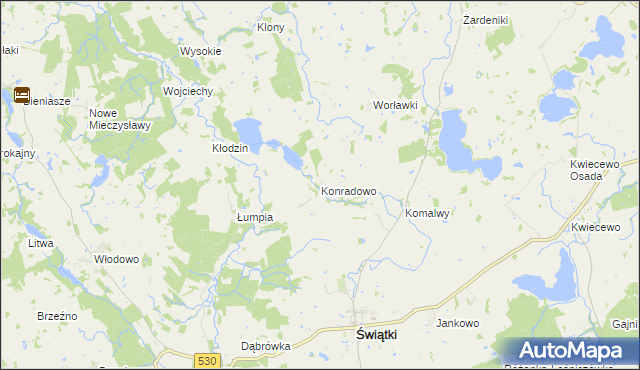 mapa Konradowo gmina Świątki, Konradowo gmina Świątki na mapie Targeo