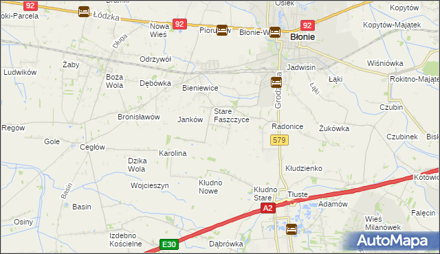 mapa Konstantów gmina Błonie, Konstantów gmina Błonie na mapie Targeo