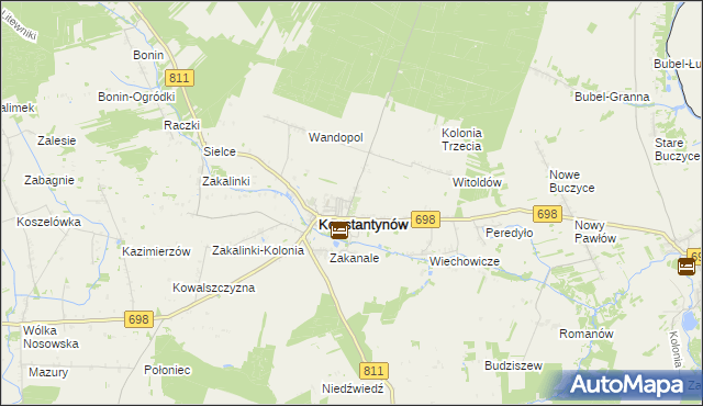 mapa Konstantynów-Kolonia, Konstantynów-Kolonia na mapie Targeo