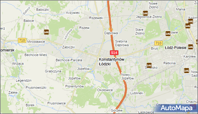 mapa Konstantynów Łódzki, Konstantynów Łódzki na mapie Targeo