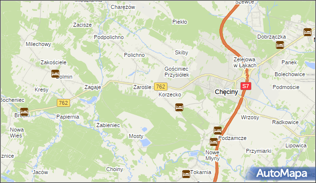 mapa Korzecko, Korzecko na mapie Targeo