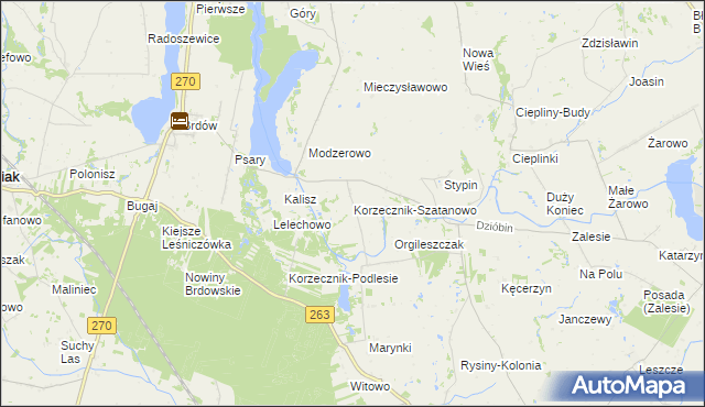 mapa Korzecznik-Szatanowo, Korzecznik-Szatanowo na mapie Targeo