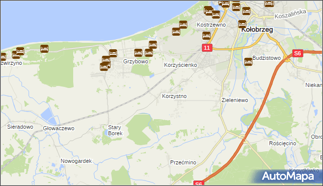 mapa Korzystno, Korzystno na mapie Targeo