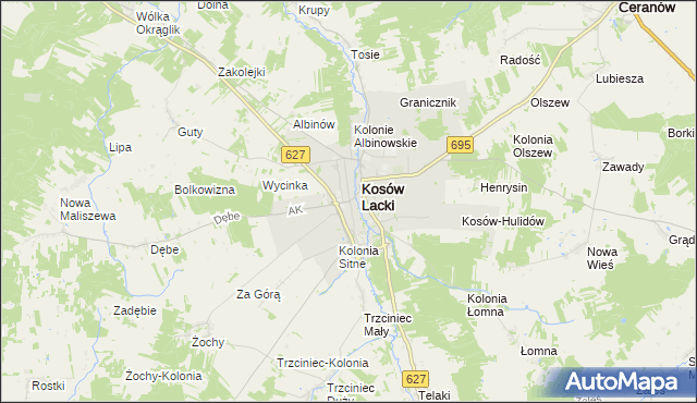 mapa Kosów Ruski, Kosów Ruski na mapie Targeo