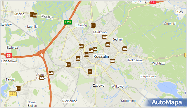 mapa Koszalina, Koszalin na mapie Targeo