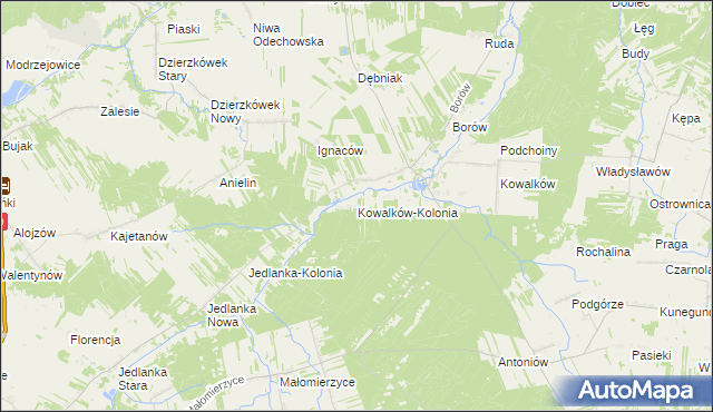 mapa Kowalków-Kolonia, Kowalków-Kolonia na mapie Targeo