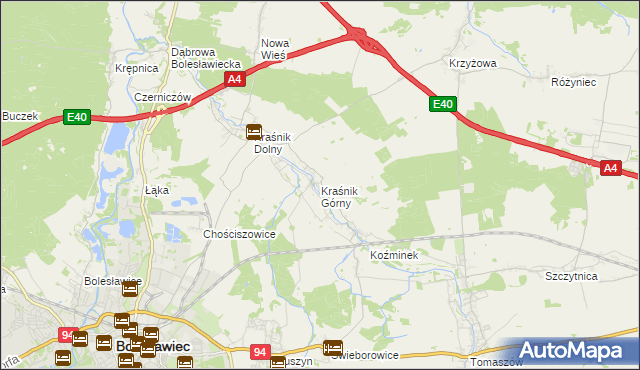 mapa Kraśnik Górny, Kraśnik Górny na mapie Targeo