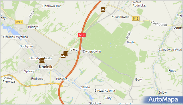 mapa Kraśnik powiat kraśnicki, Kraśnik powiat kraśnicki na mapie Targeo