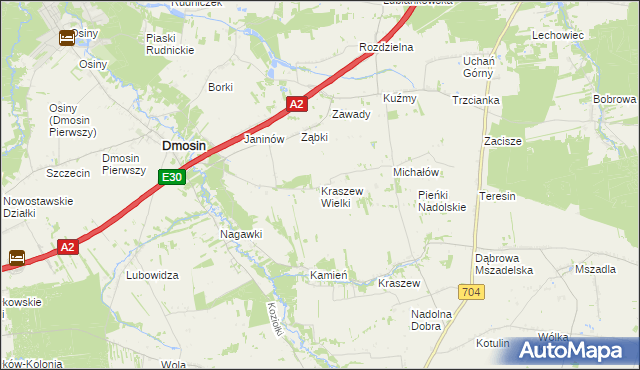 mapa Kraszew Wielki, Kraszew Wielki na mapie Targeo