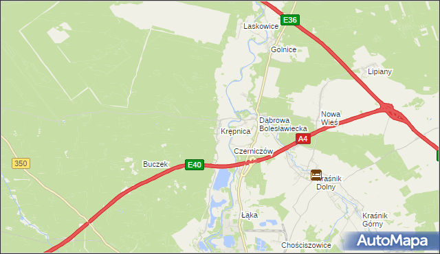 mapa Krępnica, Krępnica na mapie Targeo