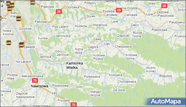 mapa Królowa Polska, Królowa Polska na mapie Targeo