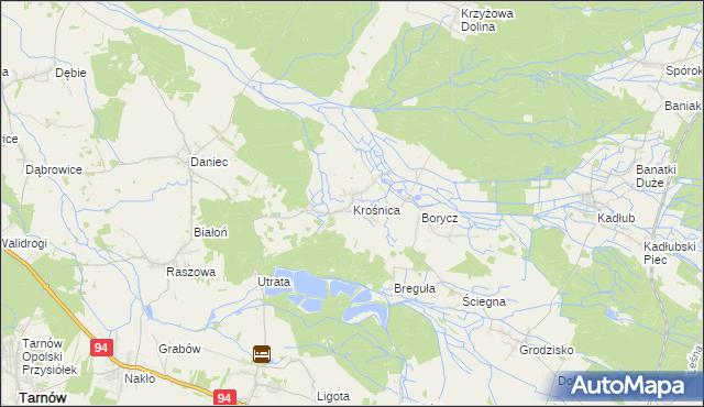 mapa Krośnica gmina Izbicko, Krośnica gmina Izbicko na mapie Targeo