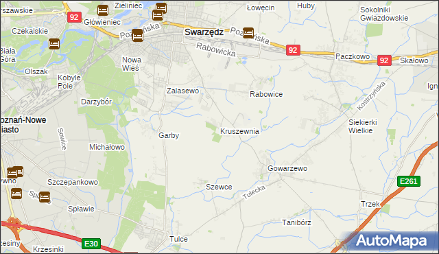 mapa Kruszewnia gmina Swarzędz, Kruszewnia gmina Swarzędz na mapie Targeo