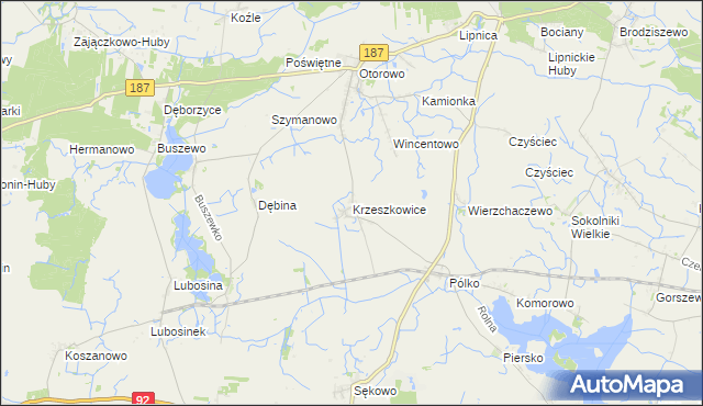 mapa Krzeszkowice, Krzeszkowice na mapie Targeo