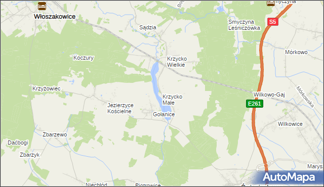 mapa Krzycko Małe, Krzycko Małe na mapie Targeo