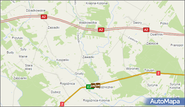 mapa Krzymowskie, Krzymowskie na mapie Targeo