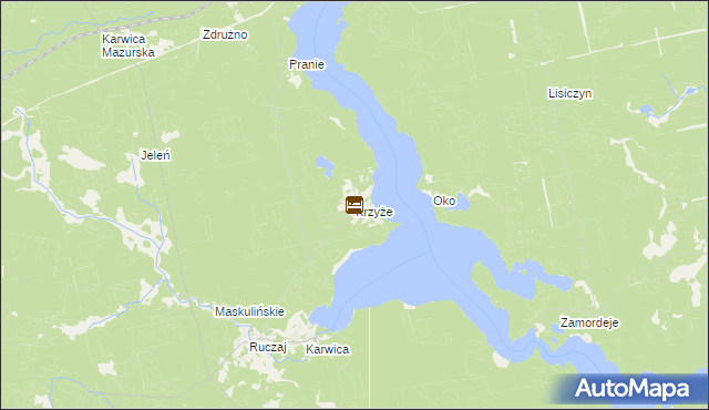 mapa Krzyże gmina Ruciane-Nida, Krzyże gmina Ruciane-Nida na mapie Targeo