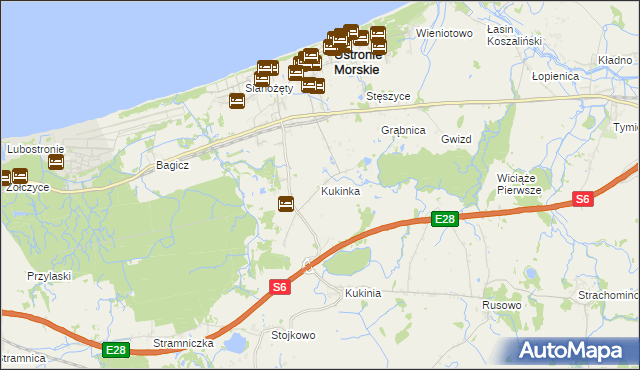 mapa Kukinka, Kukinka na mapie Targeo