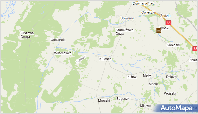 mapa Kulesze gmina Mońki, Kulesze gmina Mońki na mapie Targeo