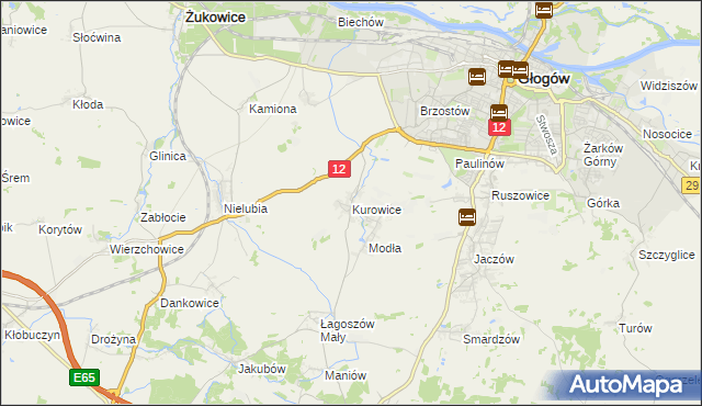 mapa Kurowice gmina Jerzmanowa, Kurowice gmina Jerzmanowa na mapie Targeo