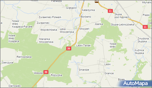 mapa Laski-Tartak, Laski-Tartak na mapie Targeo