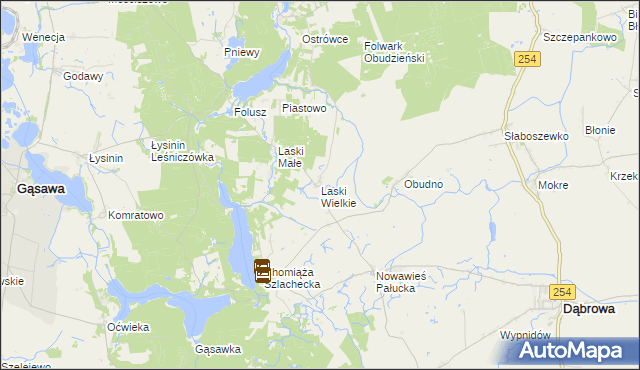 mapa Laski Wielkie gmina Gąsawa, Laski Wielkie gmina Gąsawa na mapie Targeo