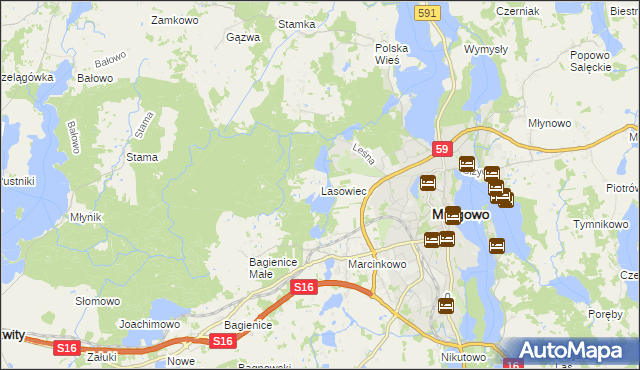 mapa Lasowiec, Lasowiec na mapie Targeo