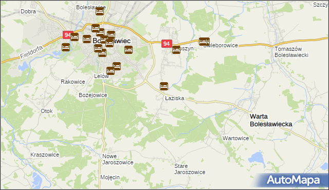 mapa Łaziska gmina Bolesławiec, Łaziska gmina Bolesławiec na mapie Targeo