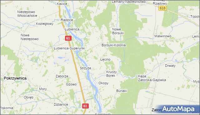 mapa Łęcino, Łęcino na mapie Targeo