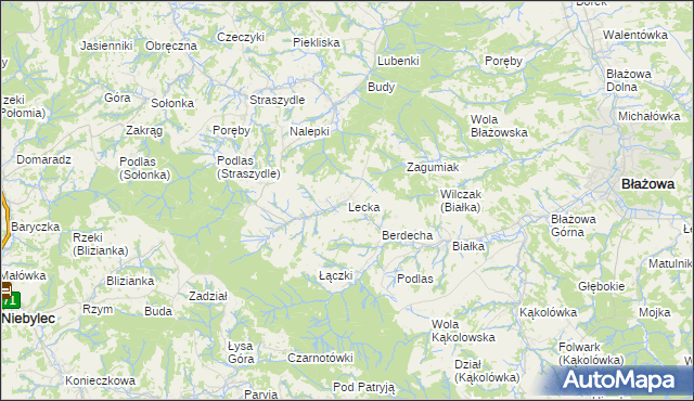 mapa Lecka, Lecka na mapie Targeo
