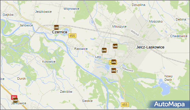 mapa Łęg gmina Jelcz-Laskowice, Łęg gmina Jelcz-Laskowice na mapie Targeo