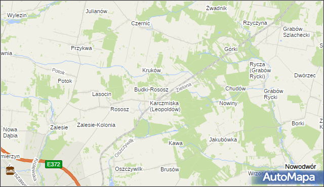 mapa Leopoldów gmina Ryki, Leopoldów gmina Ryki na mapie Targeo