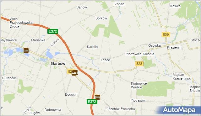 mapa Leśce, Leśce na mapie Targeo