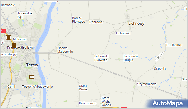 mapa Lichnówki Pierwsze, Lichnówki Pierwsze na mapie Targeo