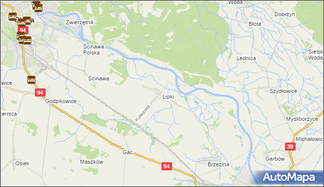 mapa Lipki gmina Skarbimierz, Lipki gmina Skarbimierz na mapie Targeo