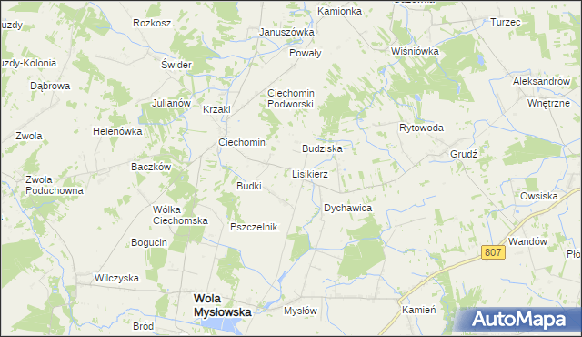 mapa Lisikierz, Lisikierz na mapie Targeo