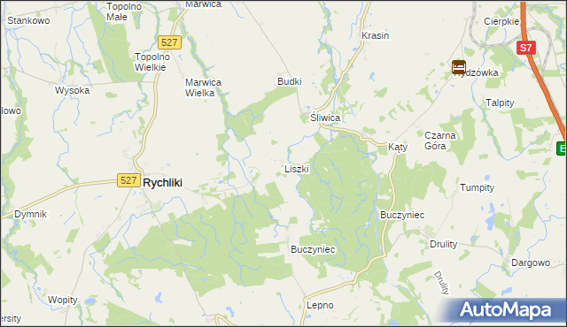 mapa Liszki gmina Rychliki, Liszki gmina Rychliki na mapie Targeo